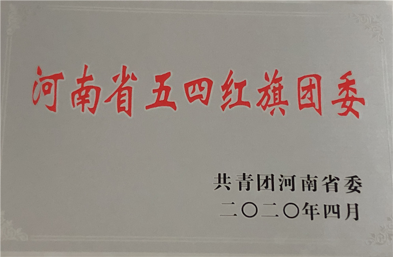 喜报！365直播足球直播平台团委荣获2019年度河南省五四红旗团委荣誉称号